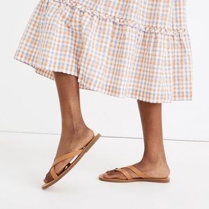Madewell Tan Strappy Leather Slide Sandals